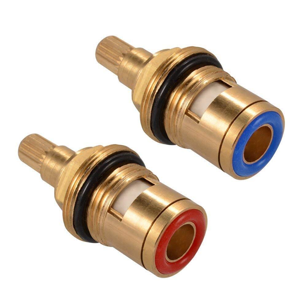 Brass Ceramic Stem Disc Cartridge Faucet Valve Replacement Quarter Turn 1/2