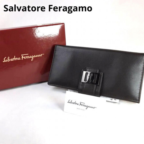 Salvatore Ferragamo Brown Leather Bi-fold Long Wallet 2692