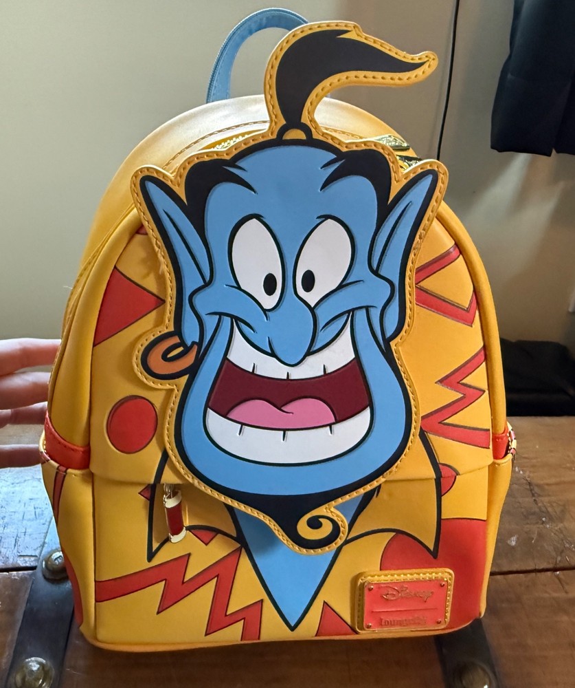 Loungefly Aladdin Vacation Genie Exclusive Mini Backpack EUC