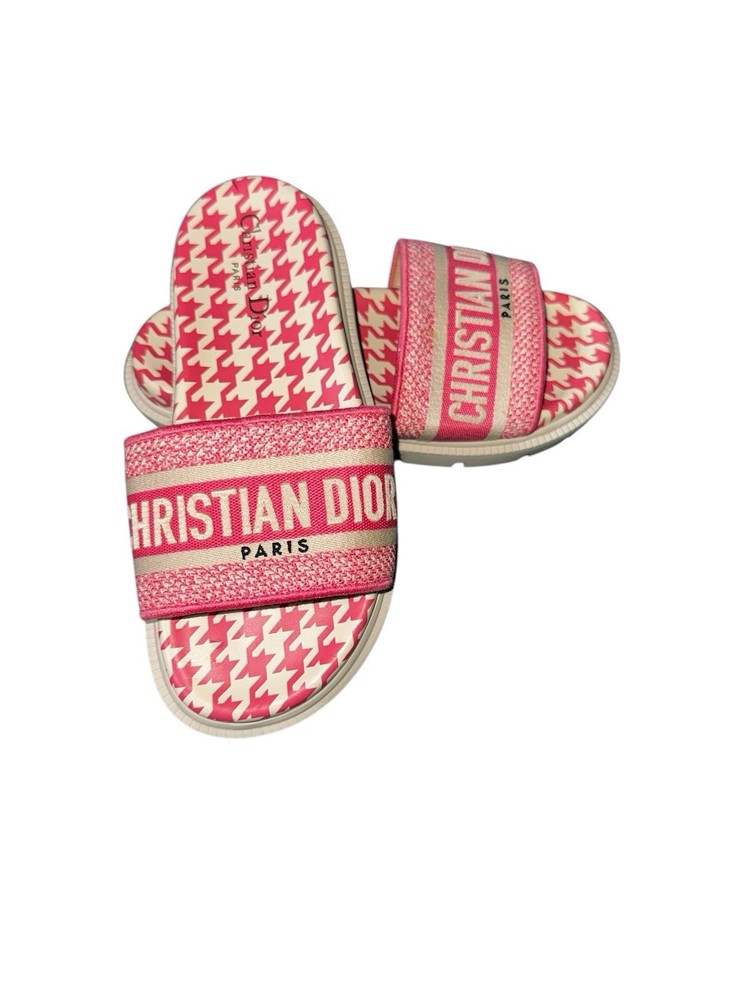 Dior Dway Peony Pink Slides Women's US 7.5 EU 37.5