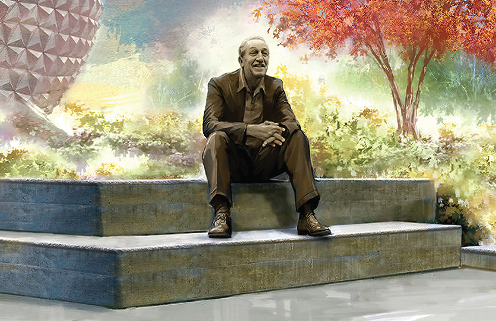 Walt Disney World Epcot Spaceship Earth Steps Statue Concept Poster MATTE 13x19