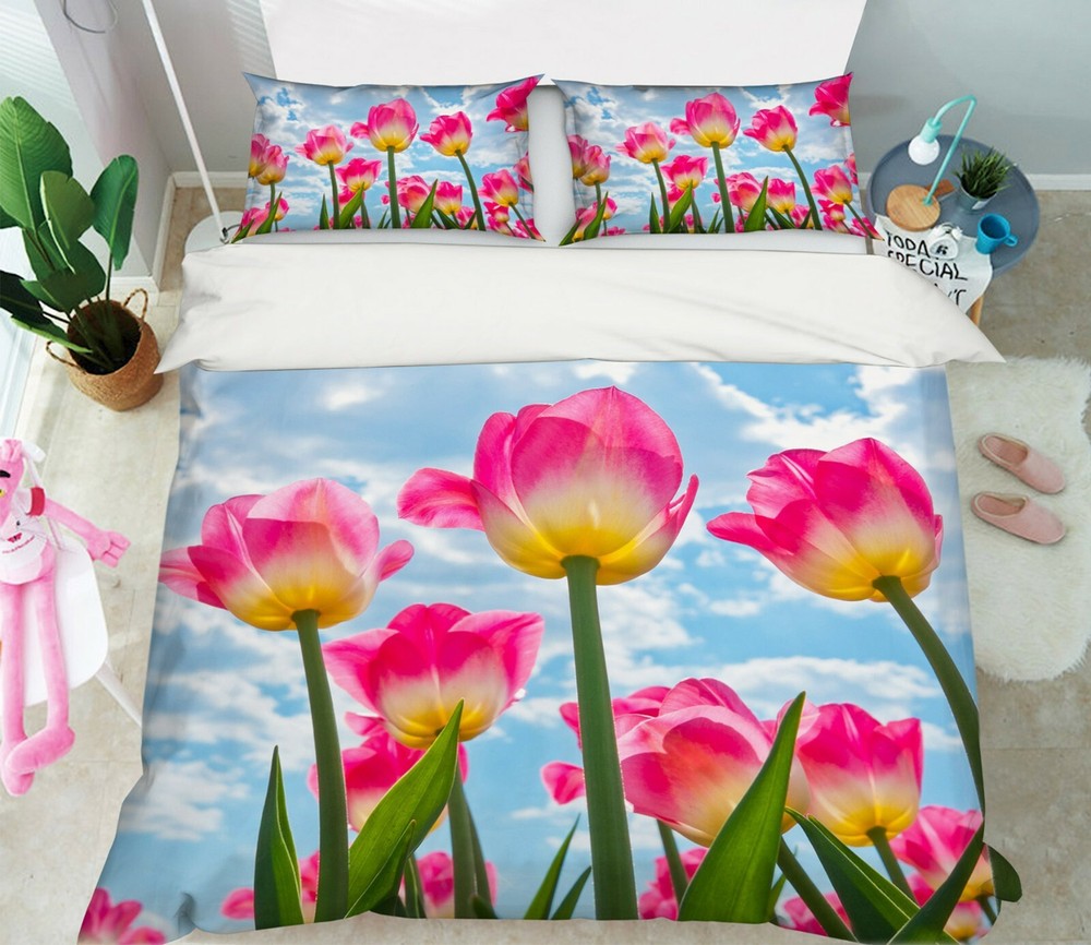 3D Pink Garden ZHUA684 Bed Pillowcases Quilt Duvet Cover Set Queen King Amy