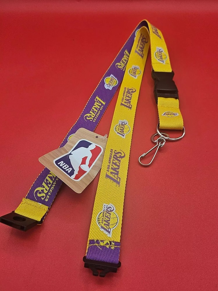 NBA LOS ANGELES LAKERS BREAKAWAY KEYCHAIN LANYARD NEW