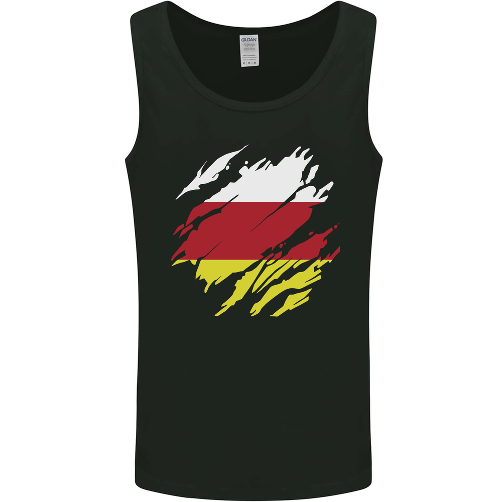 Torn Flag North Ossetia Mens Vest Tank Top