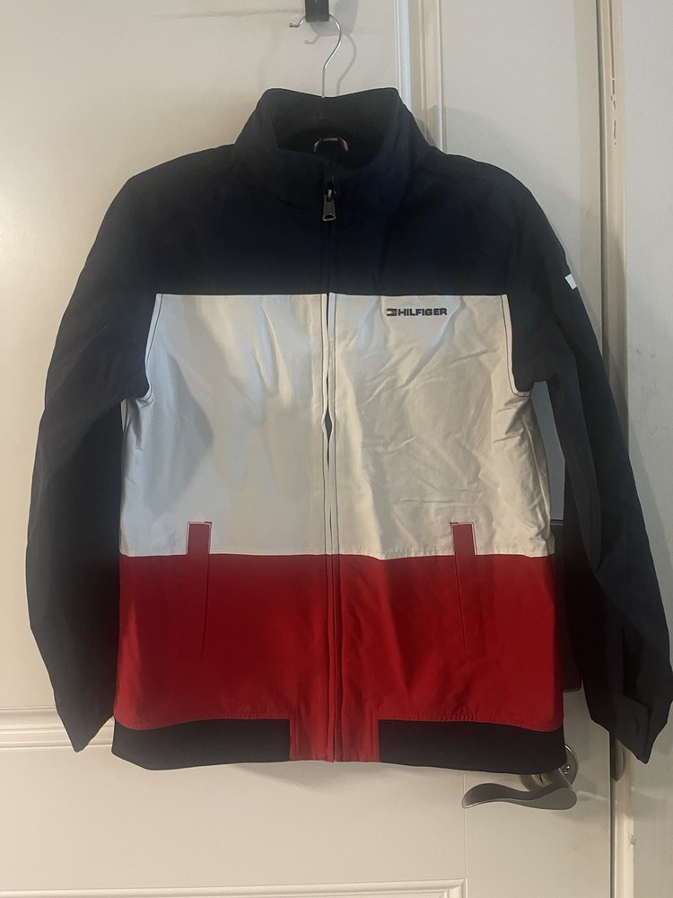 Tommy Hilfiger Boys XL(16-18) Yacht Jacket Full Zip Windbreaker Water Resistant