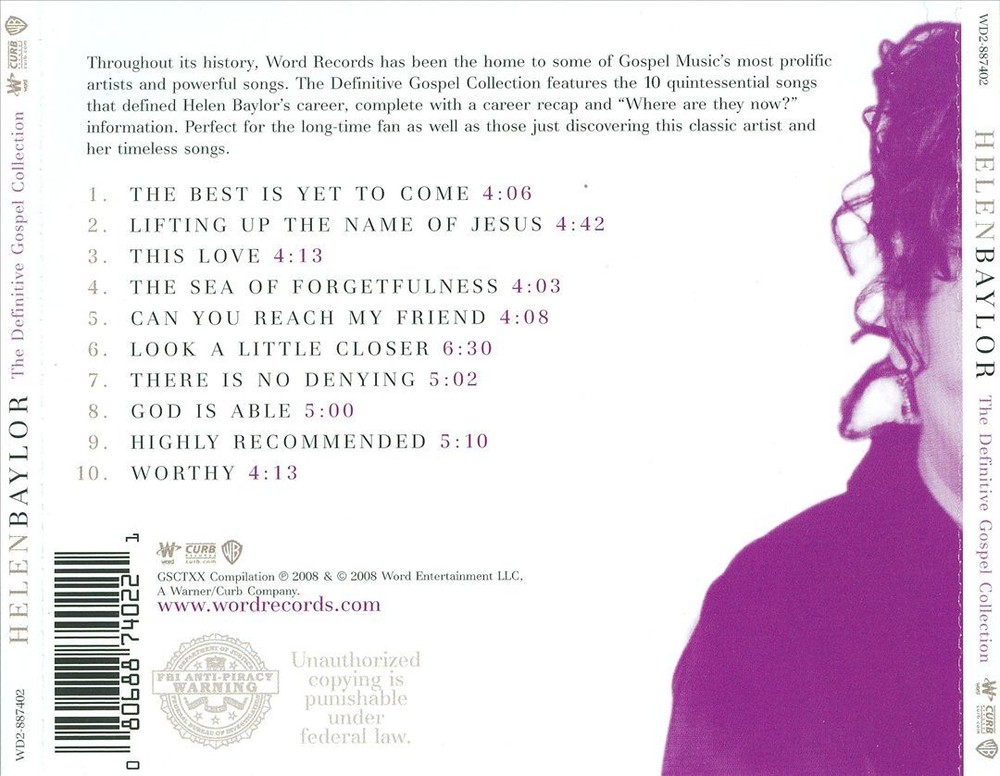 HELEN BAYLOR DEFINITIVE GOSPEL COLLECTION NEW CD