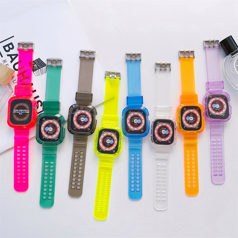 Transparent Glacier Strap Suitable For Apple Watch Ultra 49mm Integrated Band
