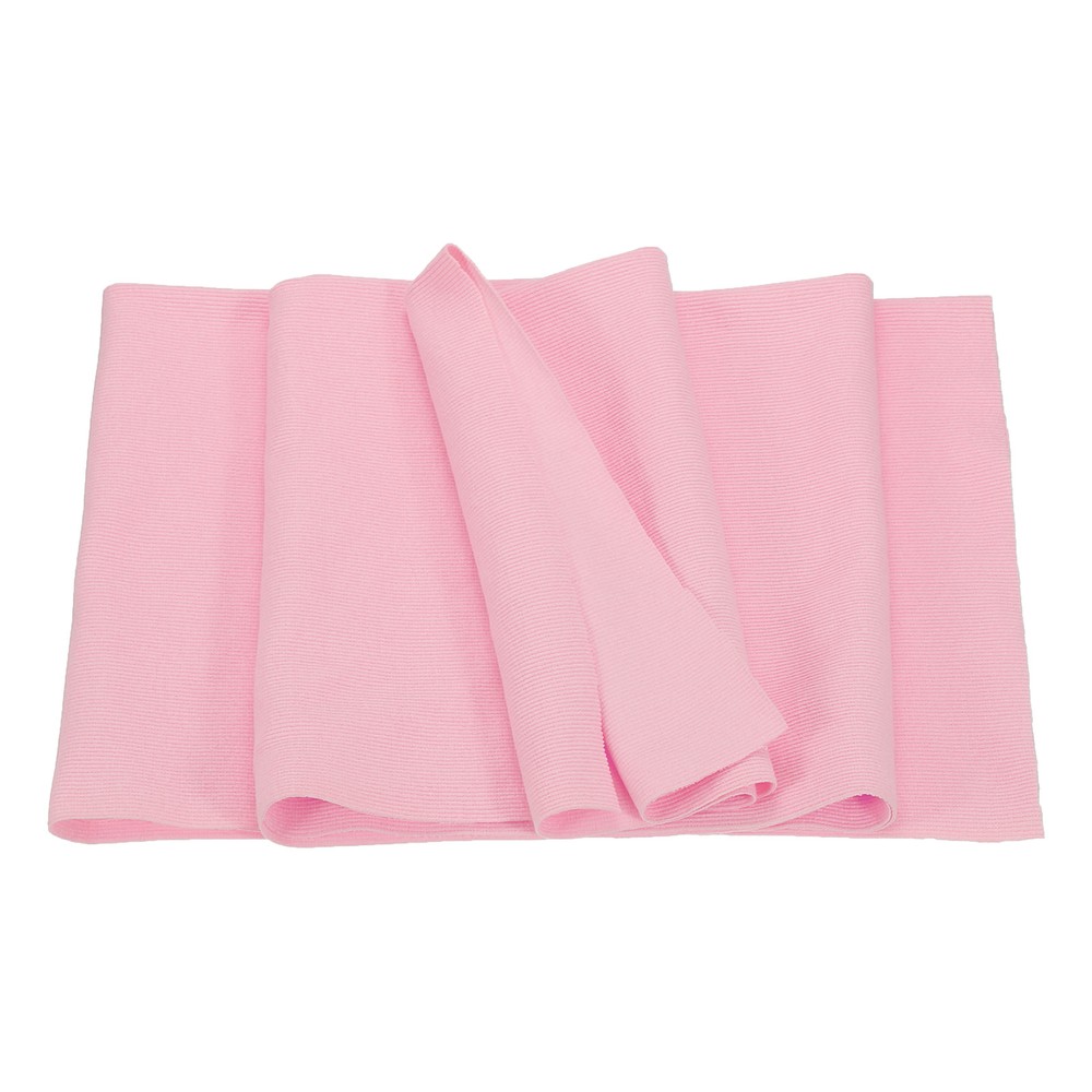 50cm x 1.2m Elastic Cuffs Ribbed Trim Cotton Fabric Knitted Stretch Band Pink