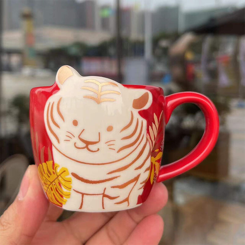 New 2022 Starbucks China Chinese Year Of The Tiger 3oz Mini Ceramic Coffee Mug