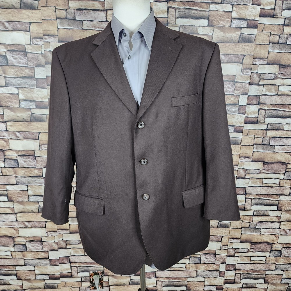 Luca Rossi Mens 44S Brown 3 Button Ventless Suit Jacket Blazer