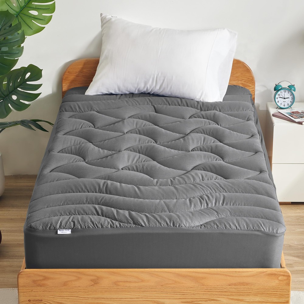 Cooling Twin Mattress Topper for Single Bed, Premium Zoned Cool Mattress Pad ...