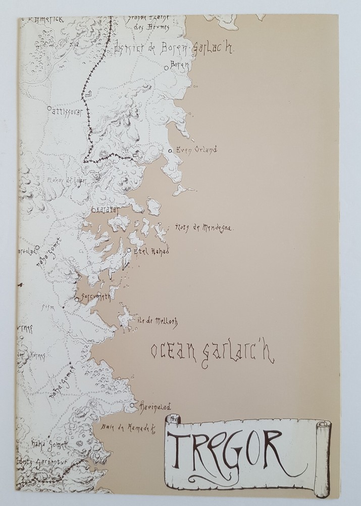 TREGOR CAMPAIGN WORLD POSTER MAP DRAGON RADIEUX DUNGEONS & DRAGONS 1986 FRENCH