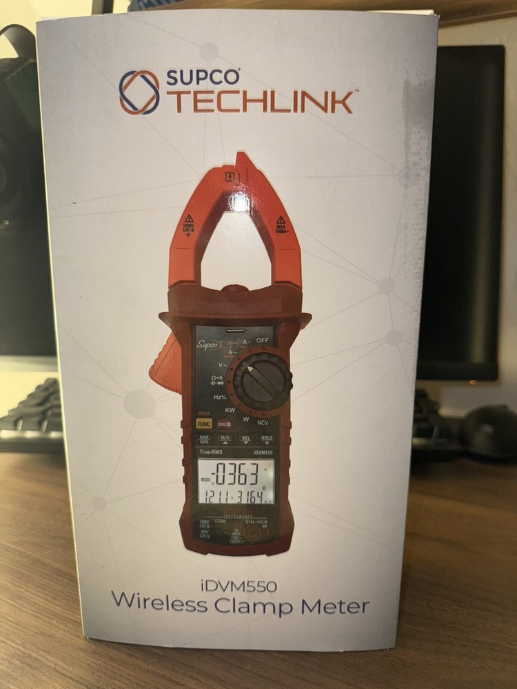 Supco IDVM550 True-RMS Wireless Digital Clamp Meter, up to 1000V, BT
