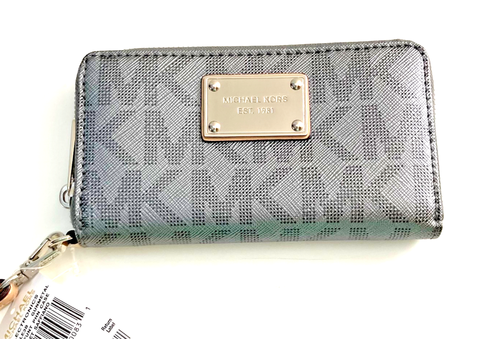 Michael Kors Metallic  Zip Around Organizer Wallet New with Tags NICE!!