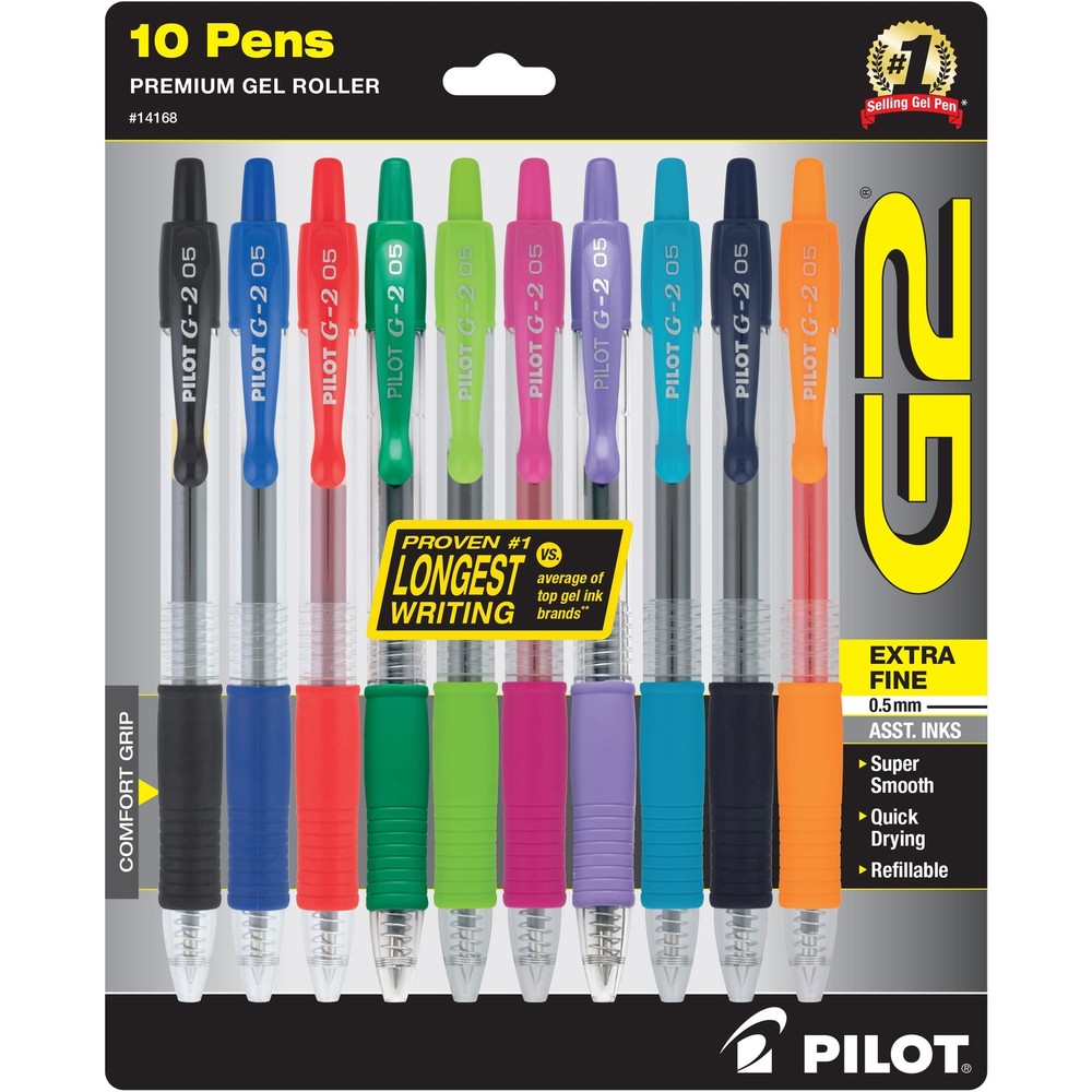 Pilot G2 Premium Retractable Gel-Ink Rolling Ball Pens, Extra Fine Point (0.5...