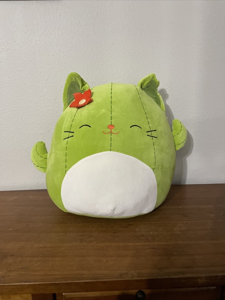 Squishmallows 16” Ms. Miss The Green Cactus Cat Stuffed Plush Toy Xmas 2024 NWT