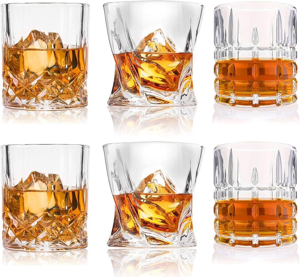 Waterford Style Double Old Fashioned Whiskey Glasses Set of 6 Crystal-image