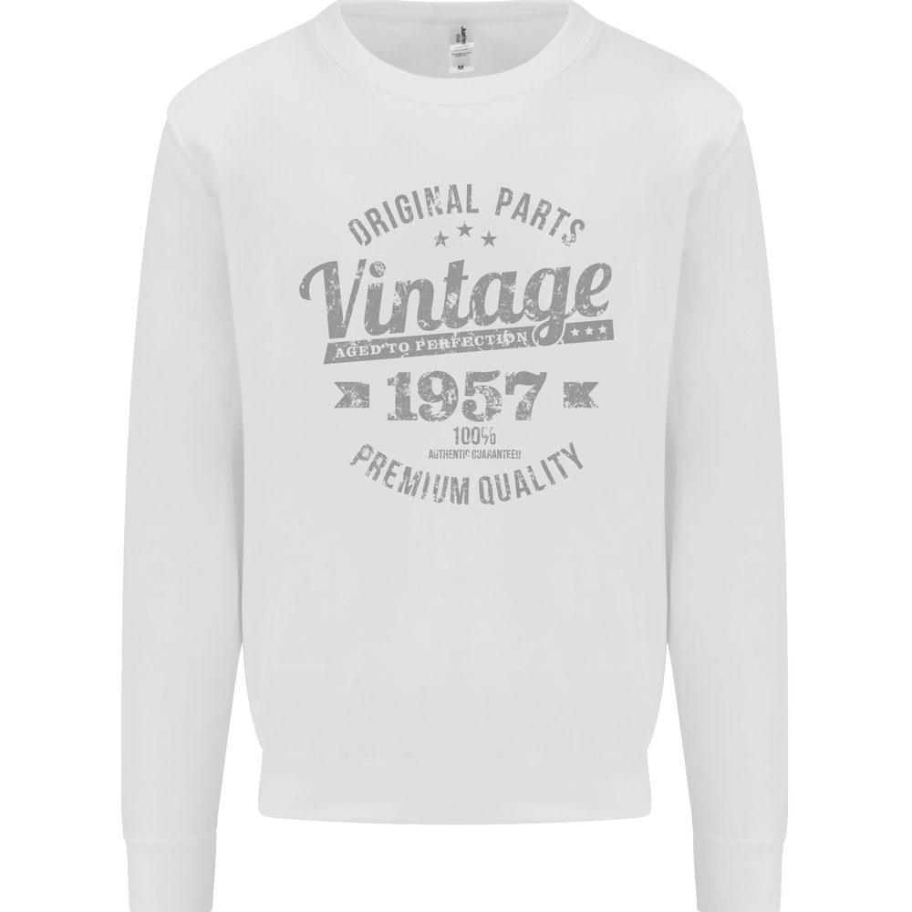 Vintage Year 68th Birthday 1957 Mens Sweatshirt Jumper White