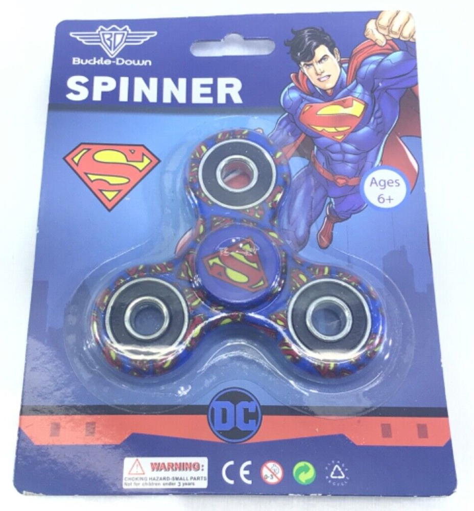NEW BUCKLE-DOWN WB DC COMICS JUSTICE LEAGUE FIDGET SPINNER FUN TOY - SUPERMAN