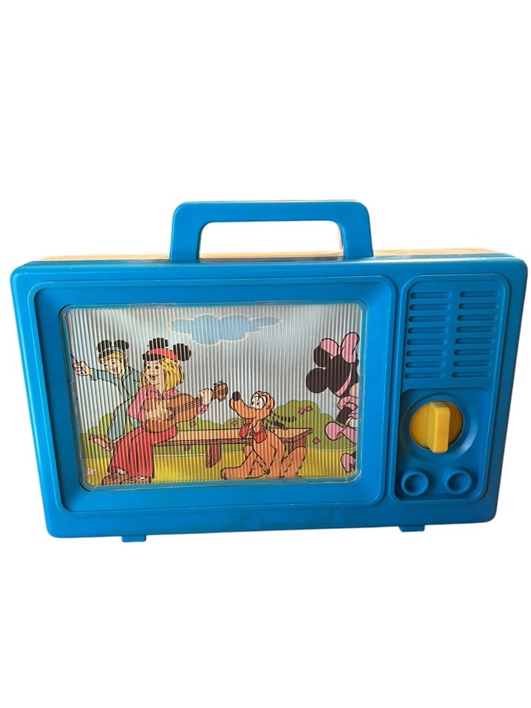 Vintage Walt Disney Donald Duck, Mickey & Minnie Mouse Windup Musical TV Toy