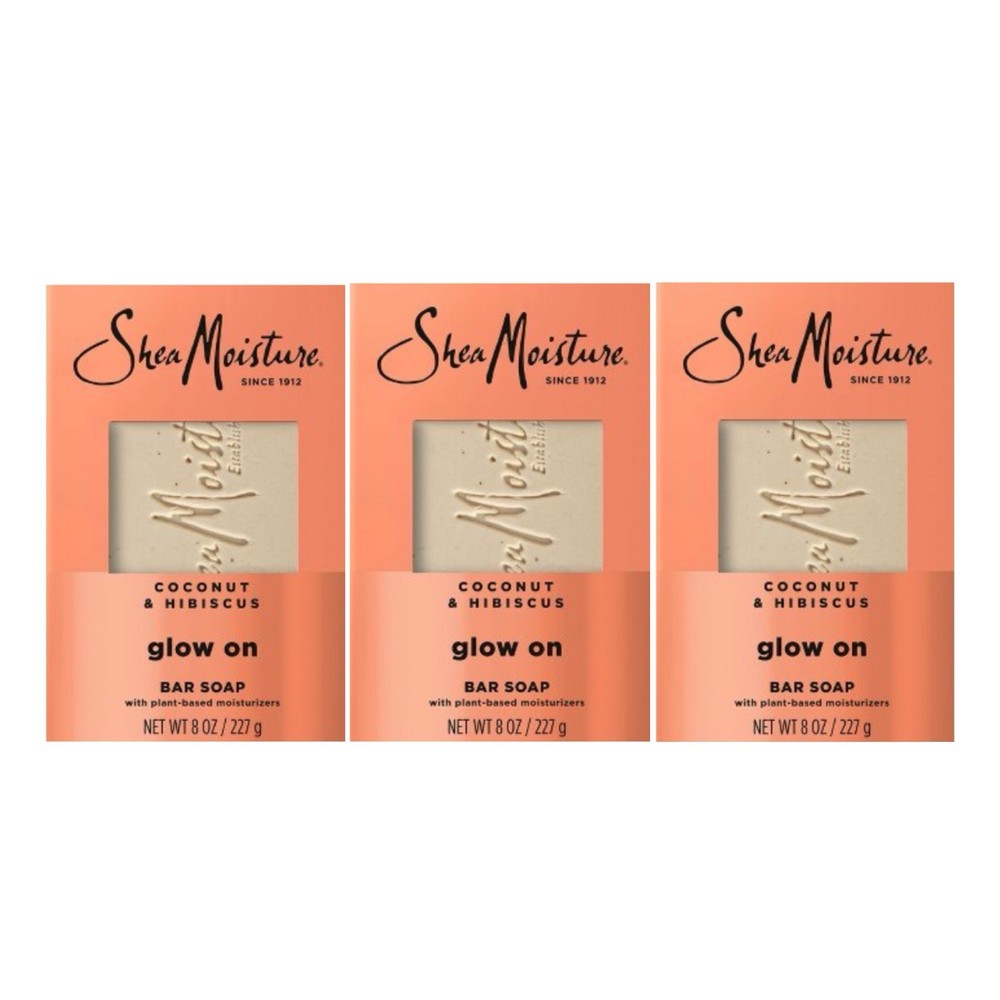 SheaMoisture Coconut Hibiscus Radiance Bar Soap 8oz 3-Pack  