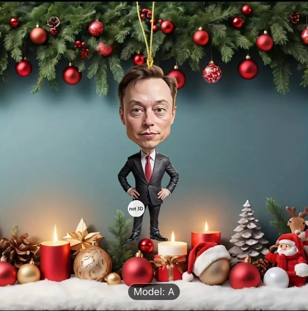 Elon Musk Christmas Tree Ornament Acrylic Decoration 2D