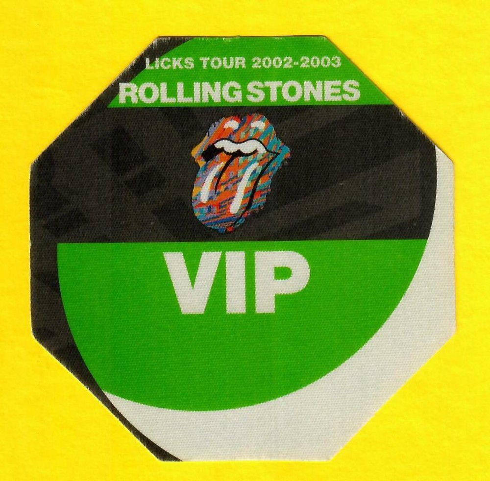 Rolling Stones Licks Tour 2002-2003 Backstage Pass - VIP Green