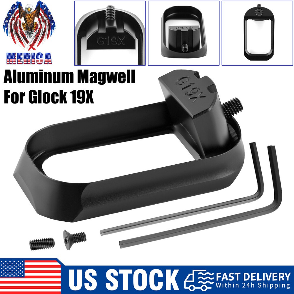 HOT! NEW Flared Aluminum For Glock 19X Magwell - No Backstrap NBS - Black