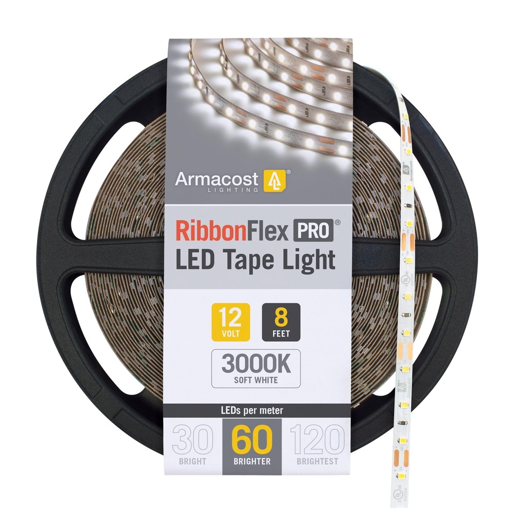 Soft Bright White, 60 LEDs/M, 8.2' (2.5M) RibbonFlex LED Tape Light.. 142210