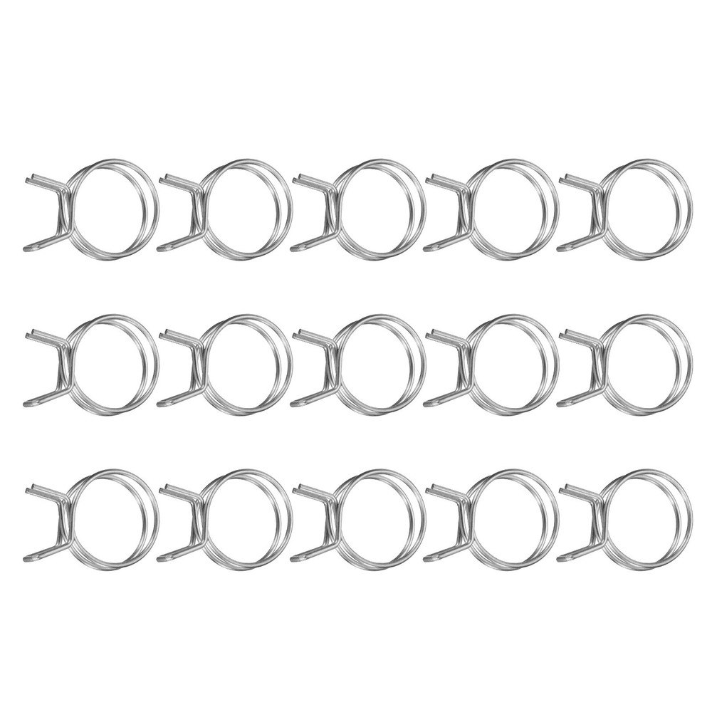 15Pcs 30mm/1.18inch Double Wire Spring Hose Clamp