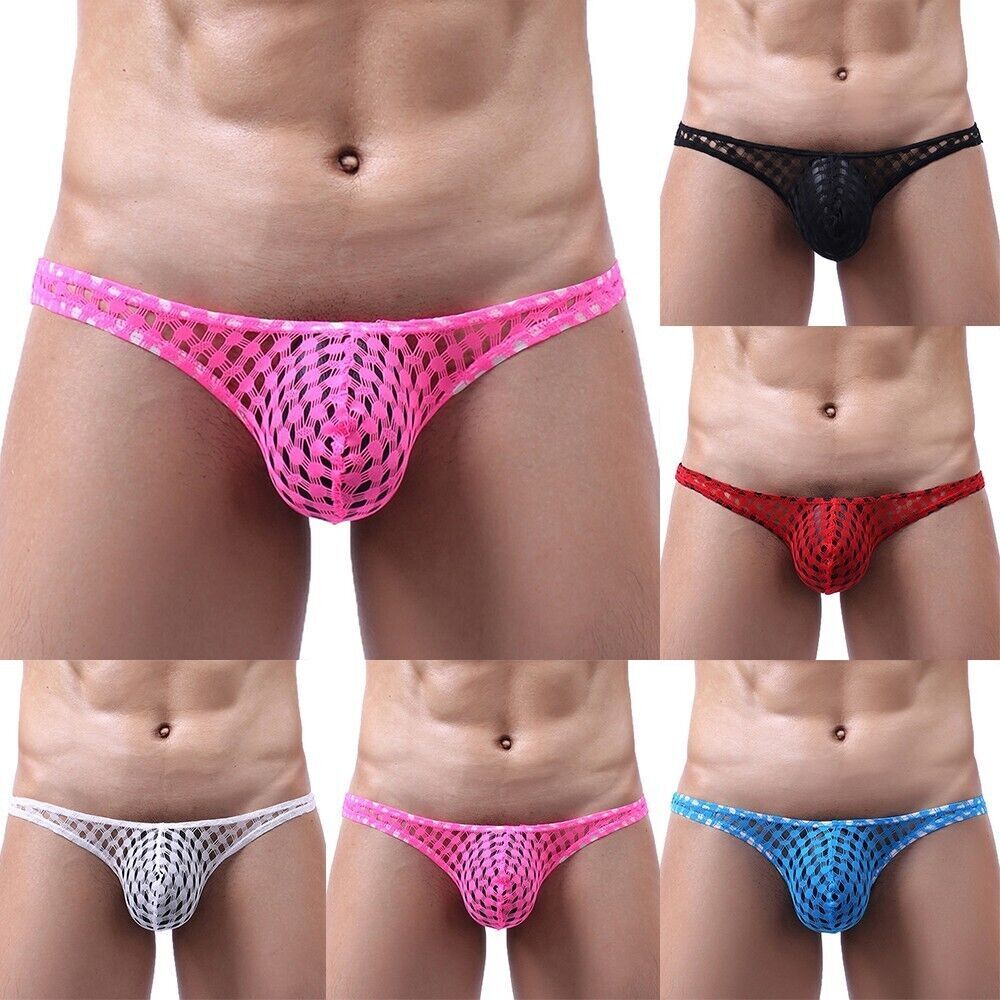 Breathable and Hollow Men's Underwear with Comfortable and Sexy Mesh Thong
