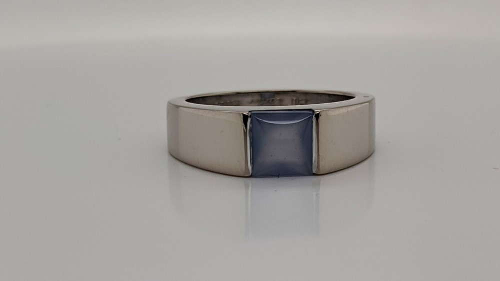 Cartier Tank 18K White Gold Moonstone Ring US 5.75