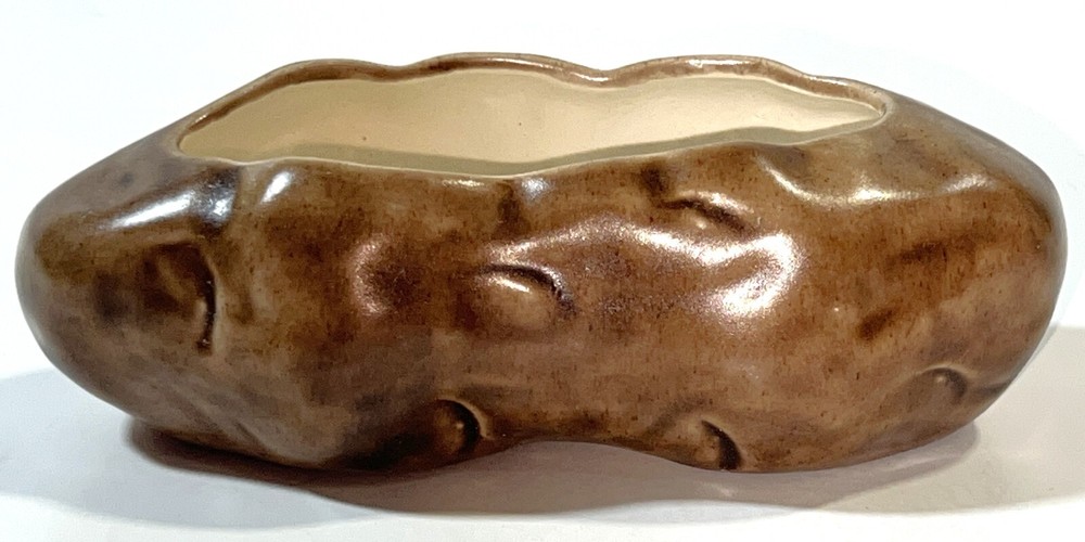 1966 Vintage Ceramic Baked Potato Bowl for Sour Cream & Butter - Signed Retro Serveware