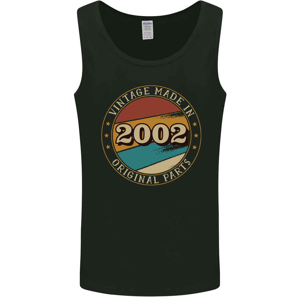 23rd Birthday  Vintage Made In 2002 Mens Vest Tank Top