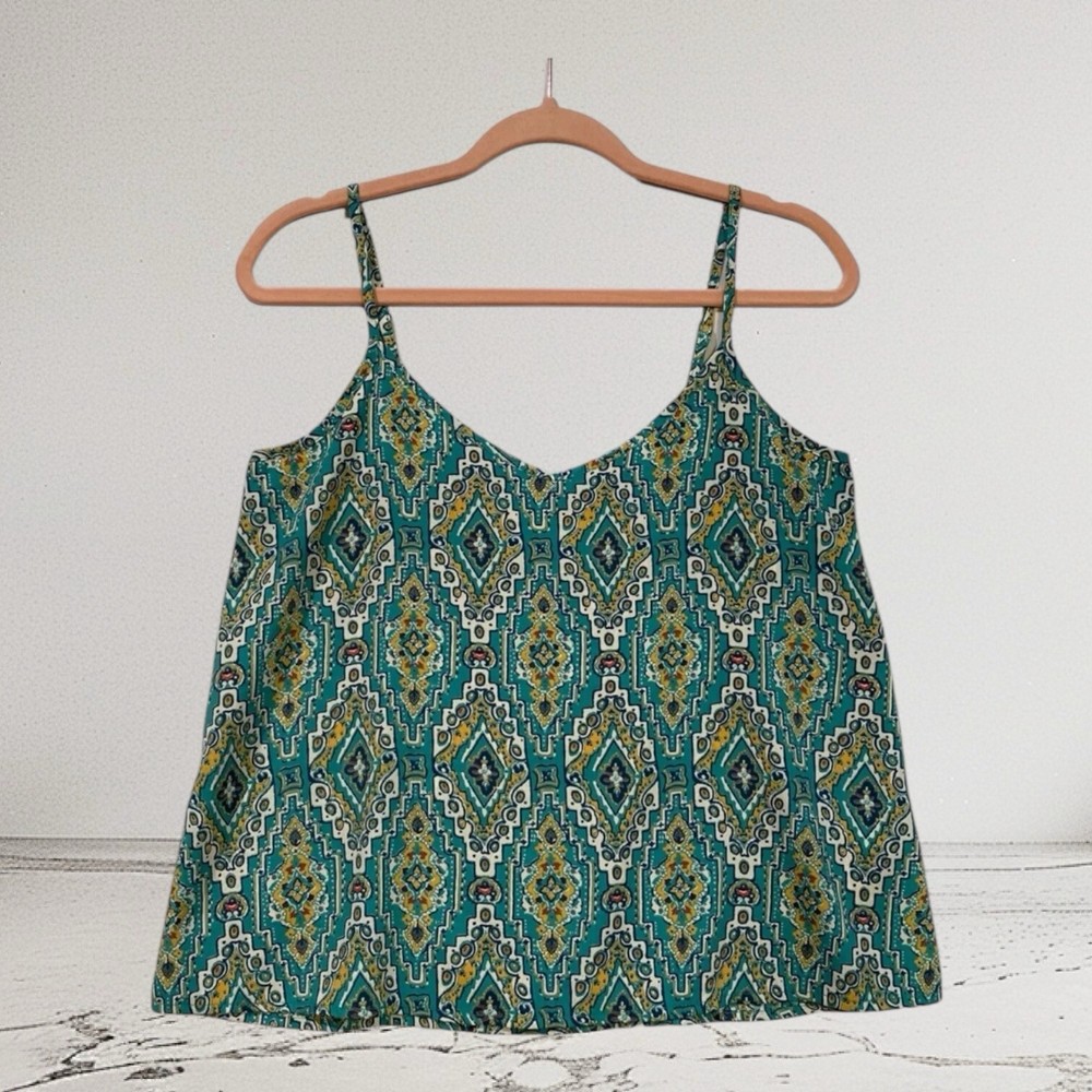 Hollister Sleeveless Printed Cami Top Women’s Size Small Casual Holiday Y2K