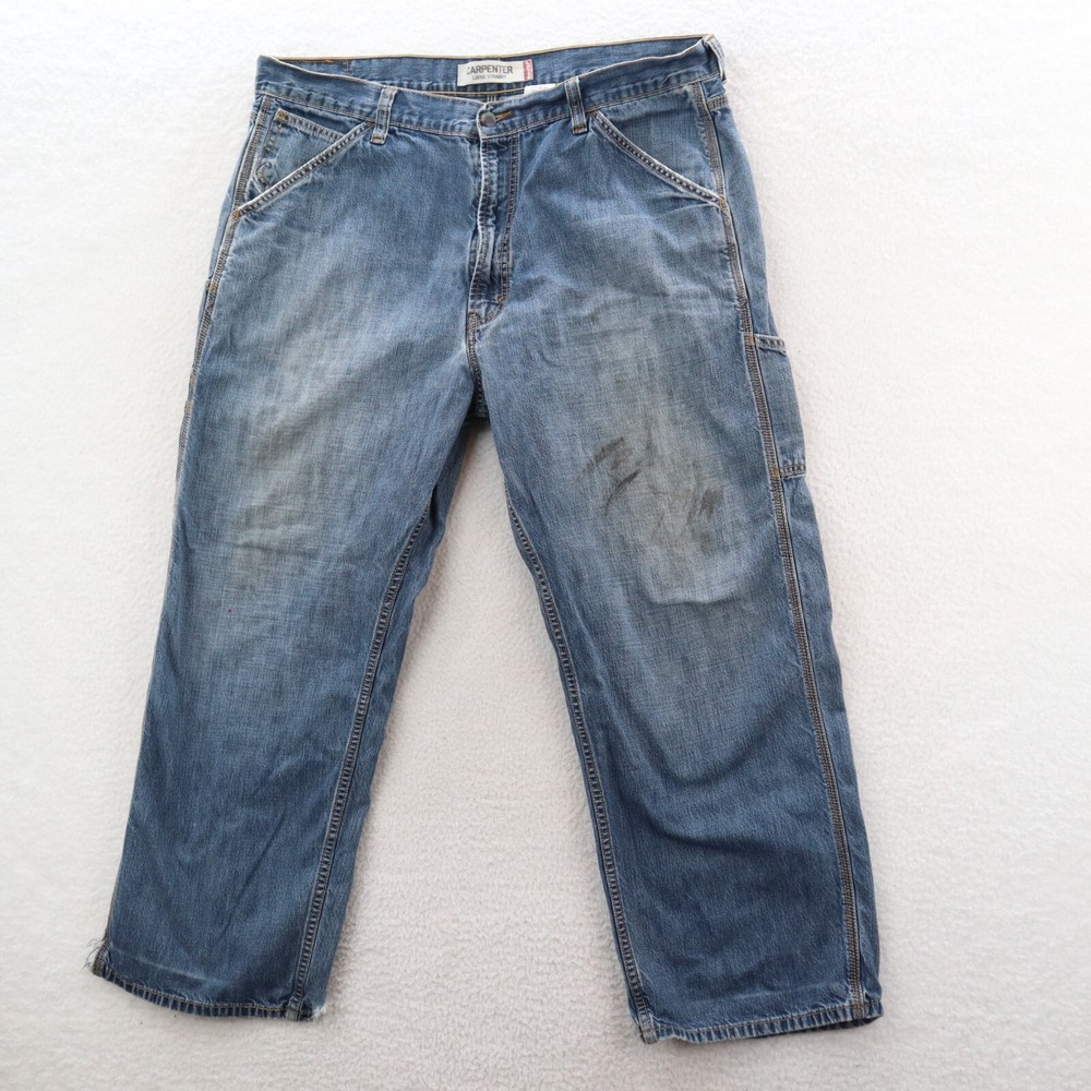 Levi's Jeans Men 40x30 Blue Carpenter Loose Straight Baggy Distressed Y2K Skate