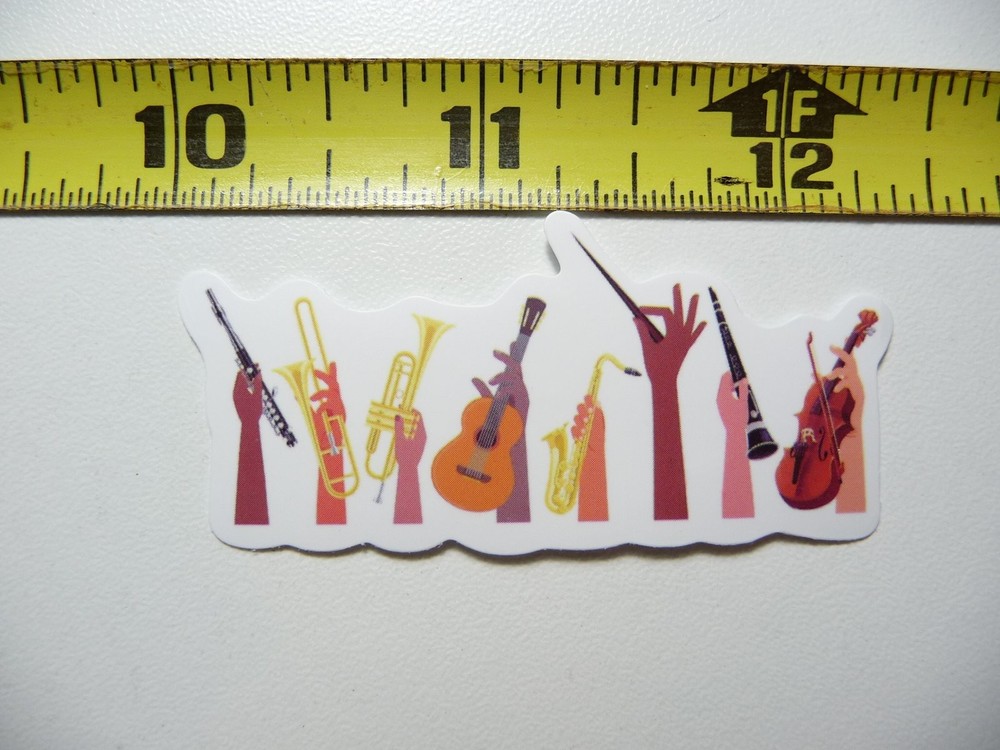 Musical Instruments Decal Sticker for Musicians & Band Fans