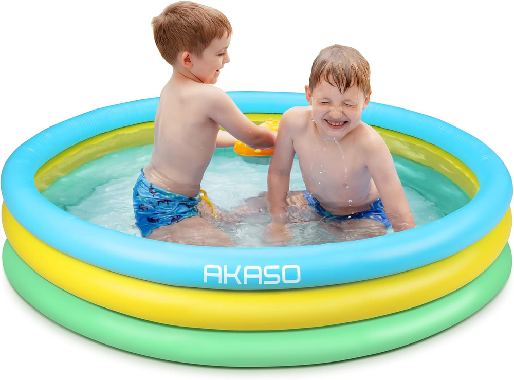 Inflatable 59 x 13 Inch Kiddie Pool for Toddlers Boys Girls Outdoor Water Play