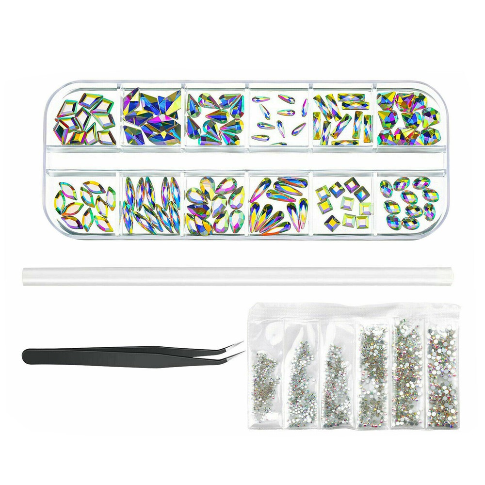 Mixed Size Nail Crystal Art Rhinestones Flatback  Stones Nail Art Jewelry DIY