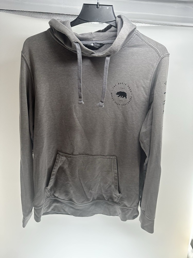 The North Face Hoodie Men's Large Gray Pullover Never Stop Exploring