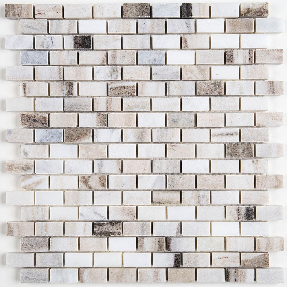 Decorative 5/8x1-inch Brick Joint Mosaic Tile Panel 12.75x12 Stone Accent