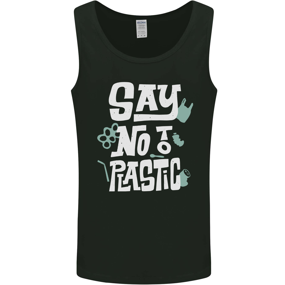 No To Plastic Climate Change Pollution Mens Vest Tank Top