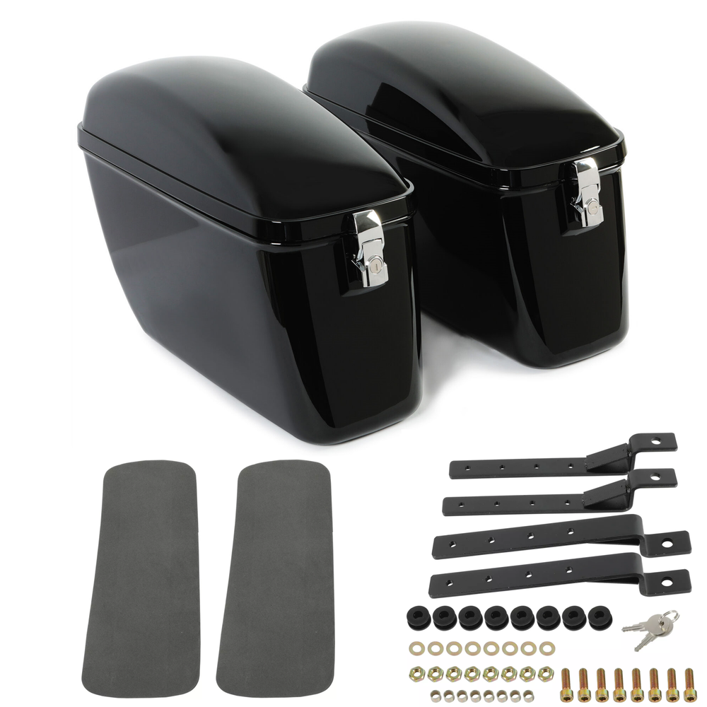 Universal Motorcycle Hard Bags Saddlebags For Harley Honda Yamaha Accessories