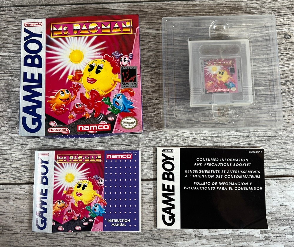 Ms. Pac-Man (Nintendo Game Boy, 1993) Complete CIB Authentic Tested w/ Inserts