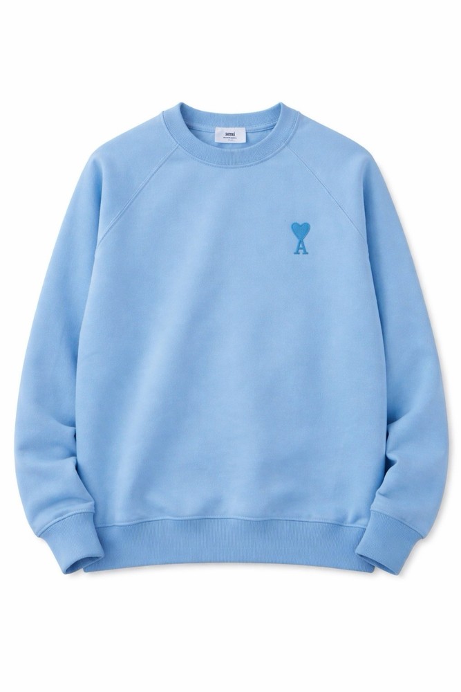 AMI Paris crew neck Sweatshirt Sky Blue, Size S