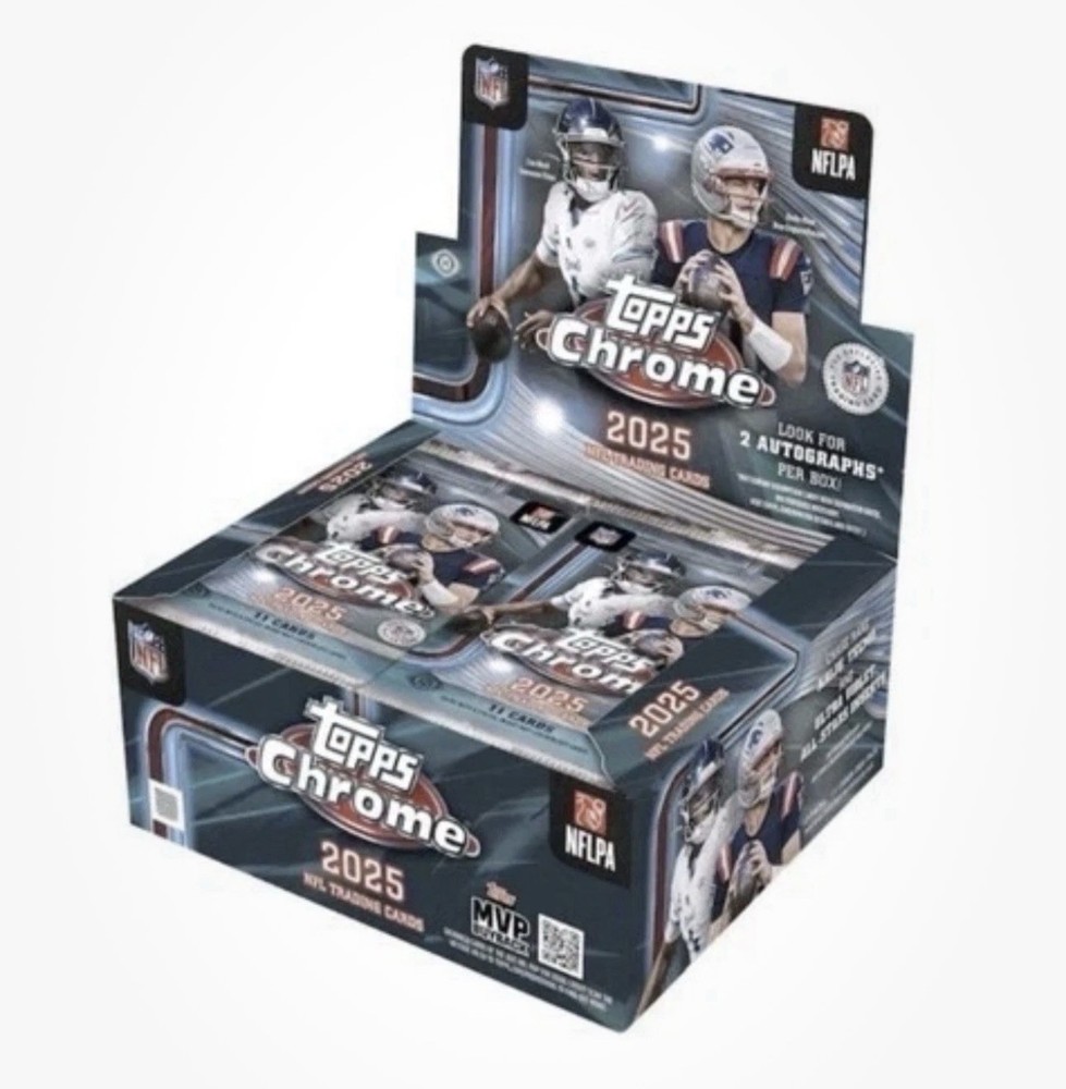2025 Topps Chrome Football NFL Factory Sealed Jumbo Hobby Box