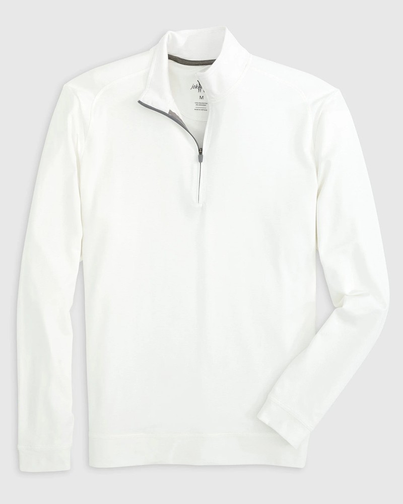 johnnie-O Vaughn Jr. Striped Performance 1/4 Zip Pullover White Size 14