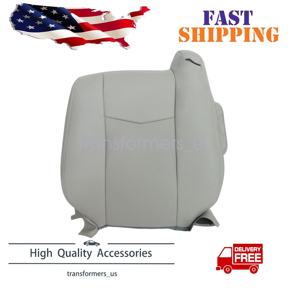 Front Driver Top Leather Seat Cover For 2004-2009 Cadillac SRX Perforated Gray