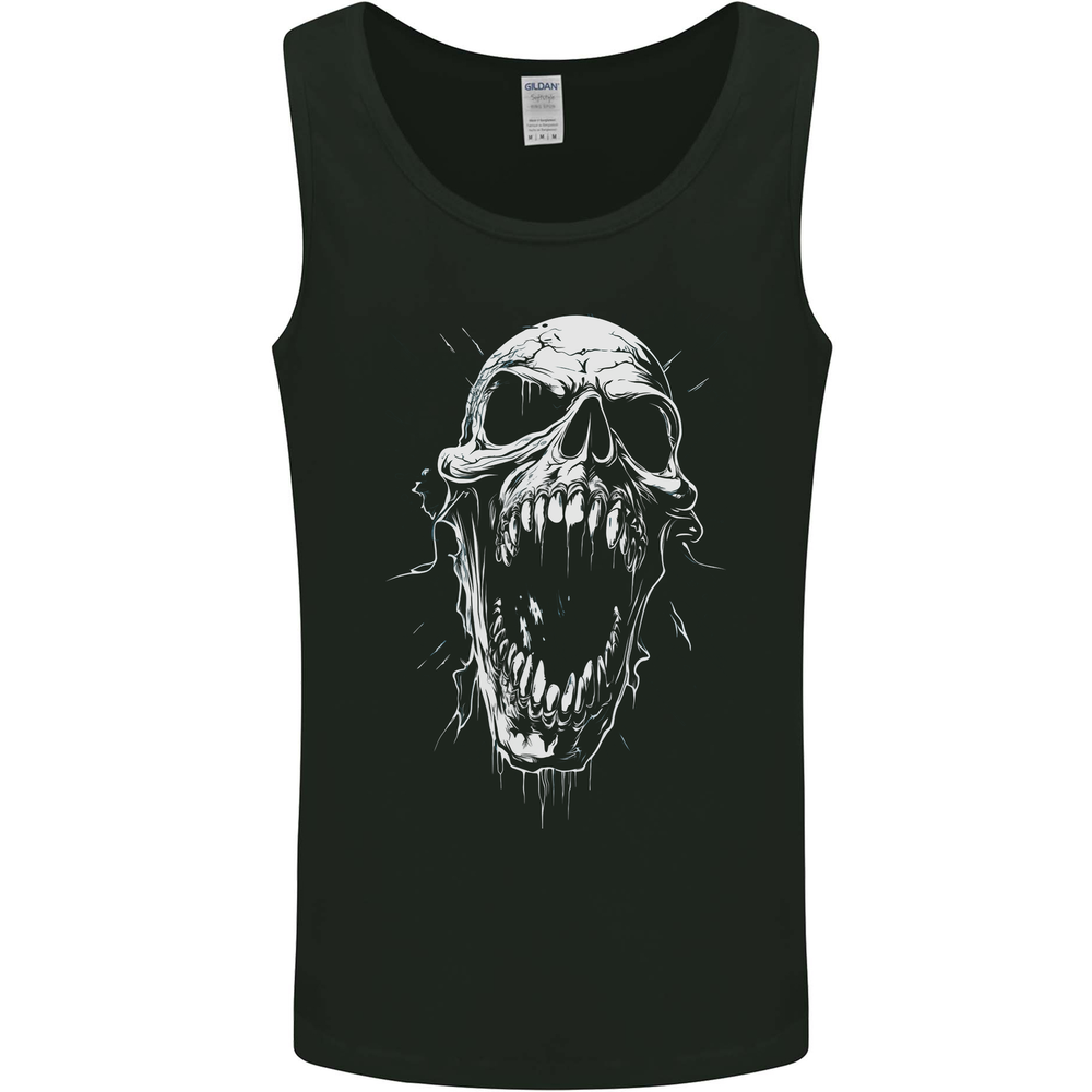 Screaming Skull Goth Horror Heavy Metal Gothic Mens Vest Tank Top