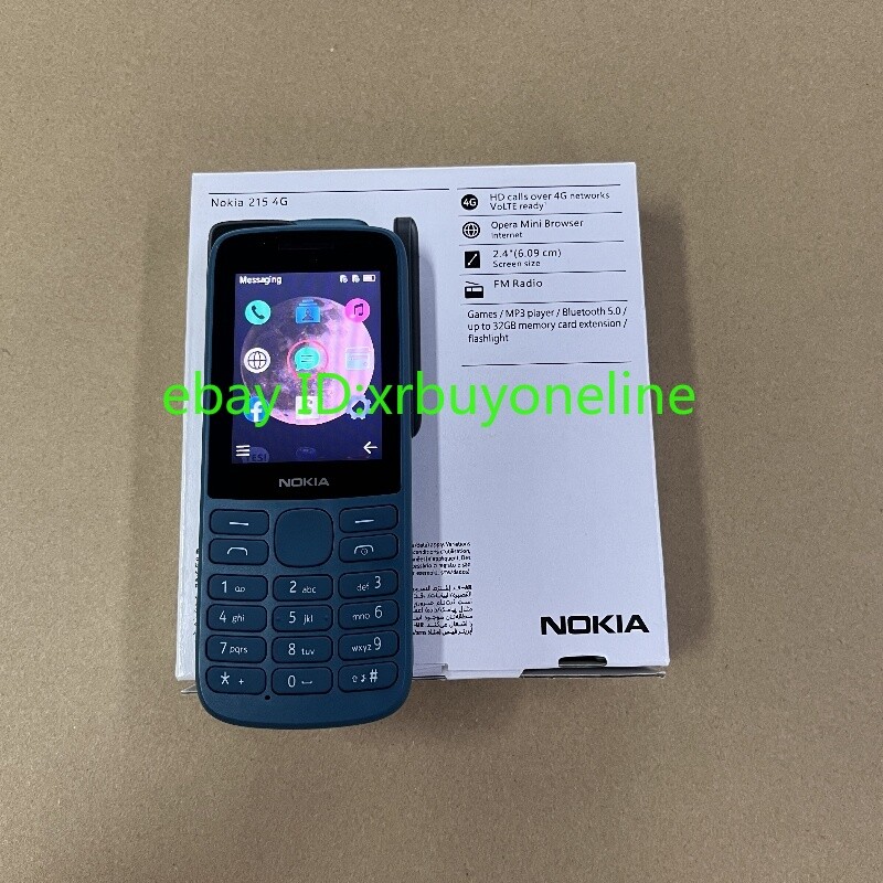 Unlocked Dual SIM Nokia 215 4G LTE FM radio Bluetooth 2.4 128MB 64MB RAM Phone
